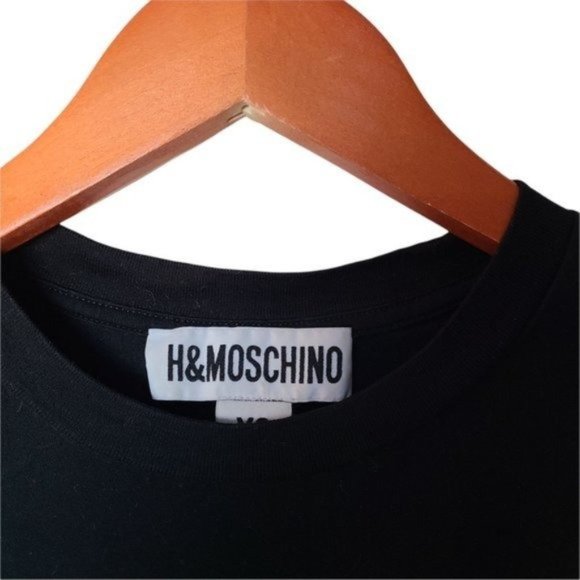 H&M x Moschino Black MTV T-shirt size XS Embroidered Logo - Picture 4 of 7